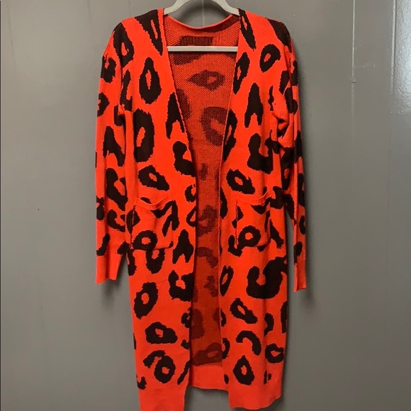 No brand red and black leopard cardigan - Picture 8 of 8